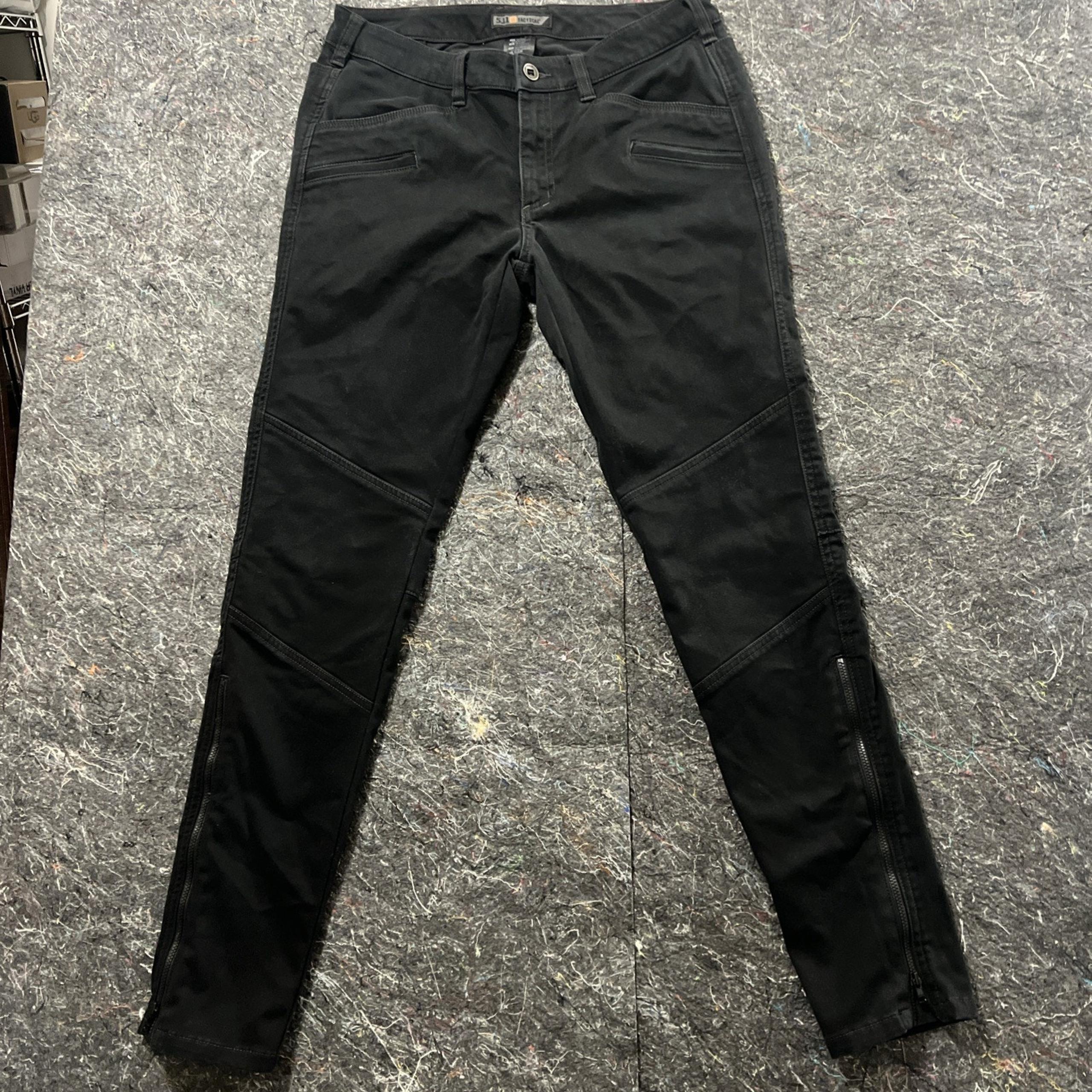 511 TACTICAL Pants Black Ripstop Side Zipper On Bottom Long Women’s Size 10