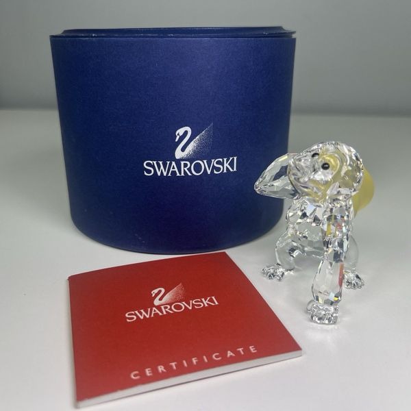 Swarovski Crystal Young Monkey with Banana Figurine 273394