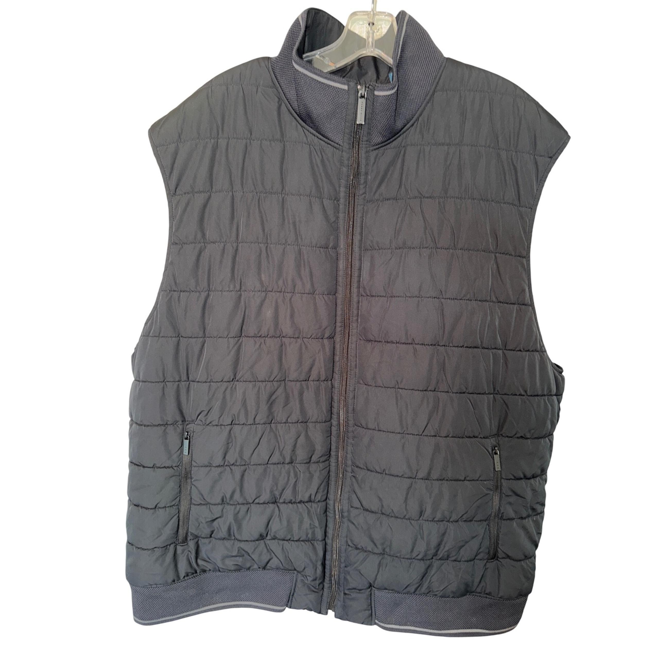 Perry Ellis Quilted Vest Black Lightweight 3X Puffer Jacket Water-Resistant