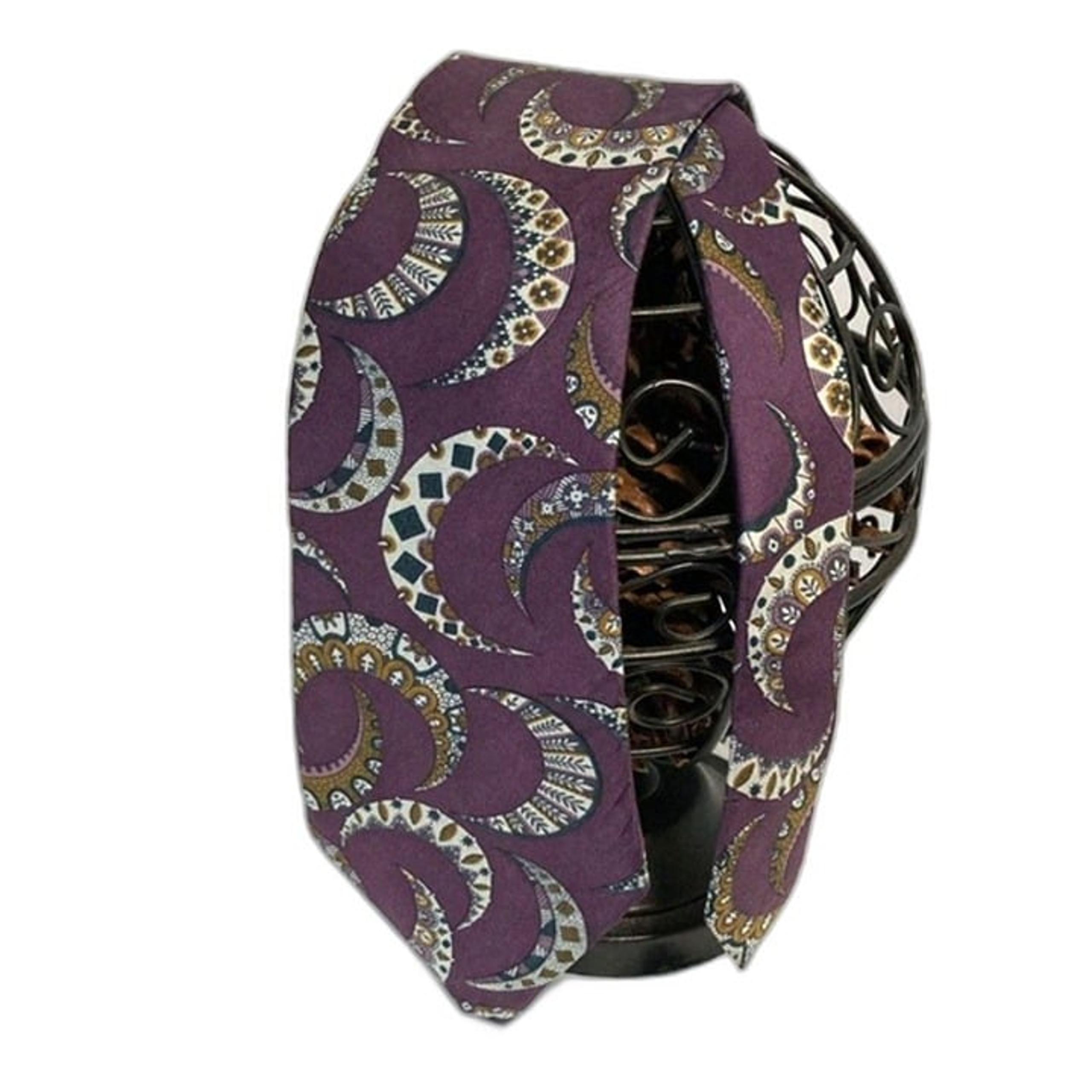 LIZ CLAIBORNE Vintage Necktie Celestial Moon Geometric Tie 57 x 4 inches