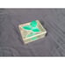 Etched And Green Stained Glass Artisan Box with Hinged Lid Leaves and Mirror