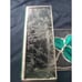 Etched And Green Stained Glass Artisan Box with Hinged Lid Leaves and Mirror