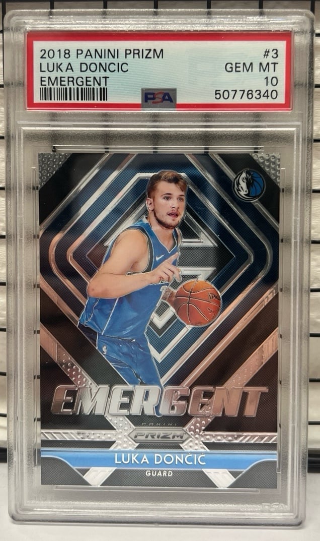 Luka Doncic 2018-19 Panini Prizm Emergent PSA 10 GEM MT Dallas Mavericks #3