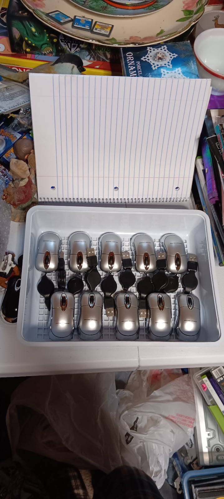 Northrop Grumman Leeds Mini Optical Computer Mouse Lot of 10 Silver USB Wired