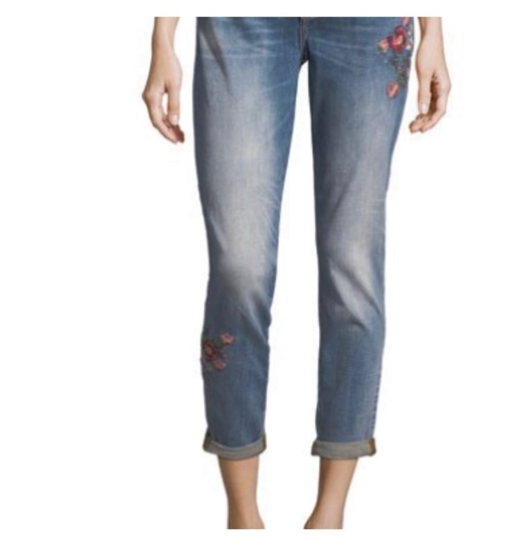 Driftwood Beau Embroidered Floral Jeans 30 x 27