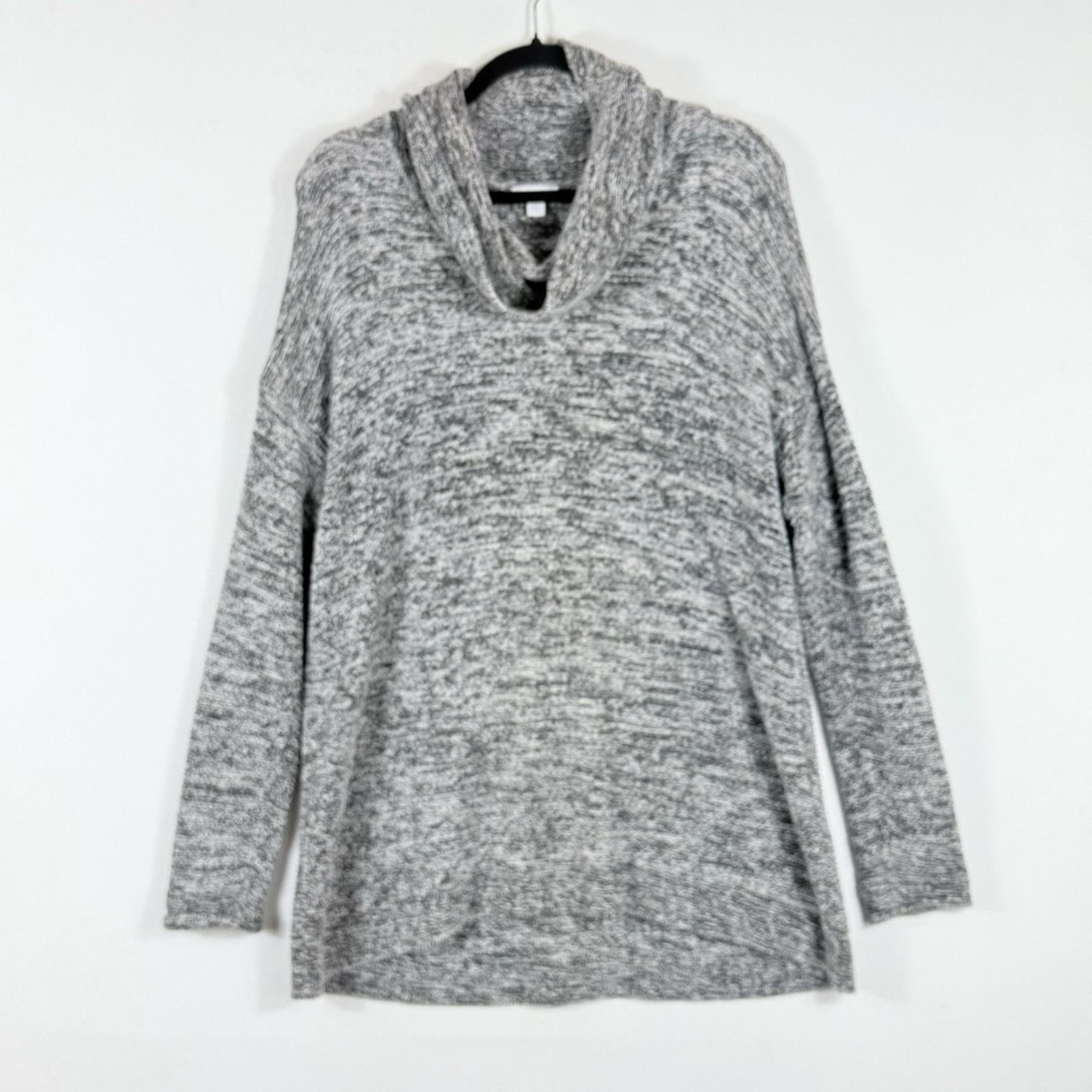 J. Jill PureJill White Black Heather Oversized Cowl Neck Sweater Women's Medium