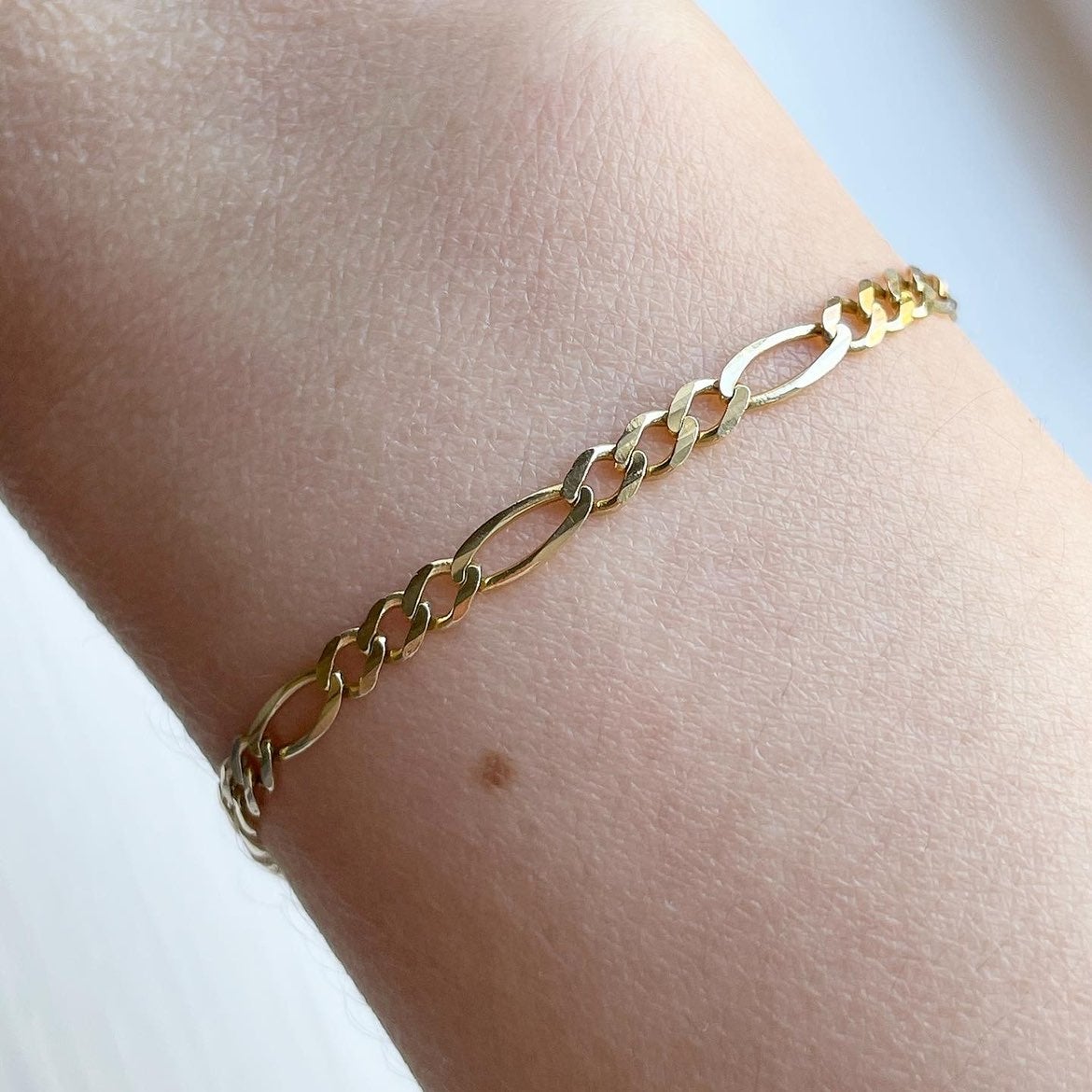 14k Gold Figaro Child Bracelet