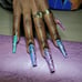 Colorful Silver Metallic Abstract Acrylic Press on Nails