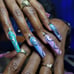 Colorful Silver Metallic Abstract Acrylic Press on Nails