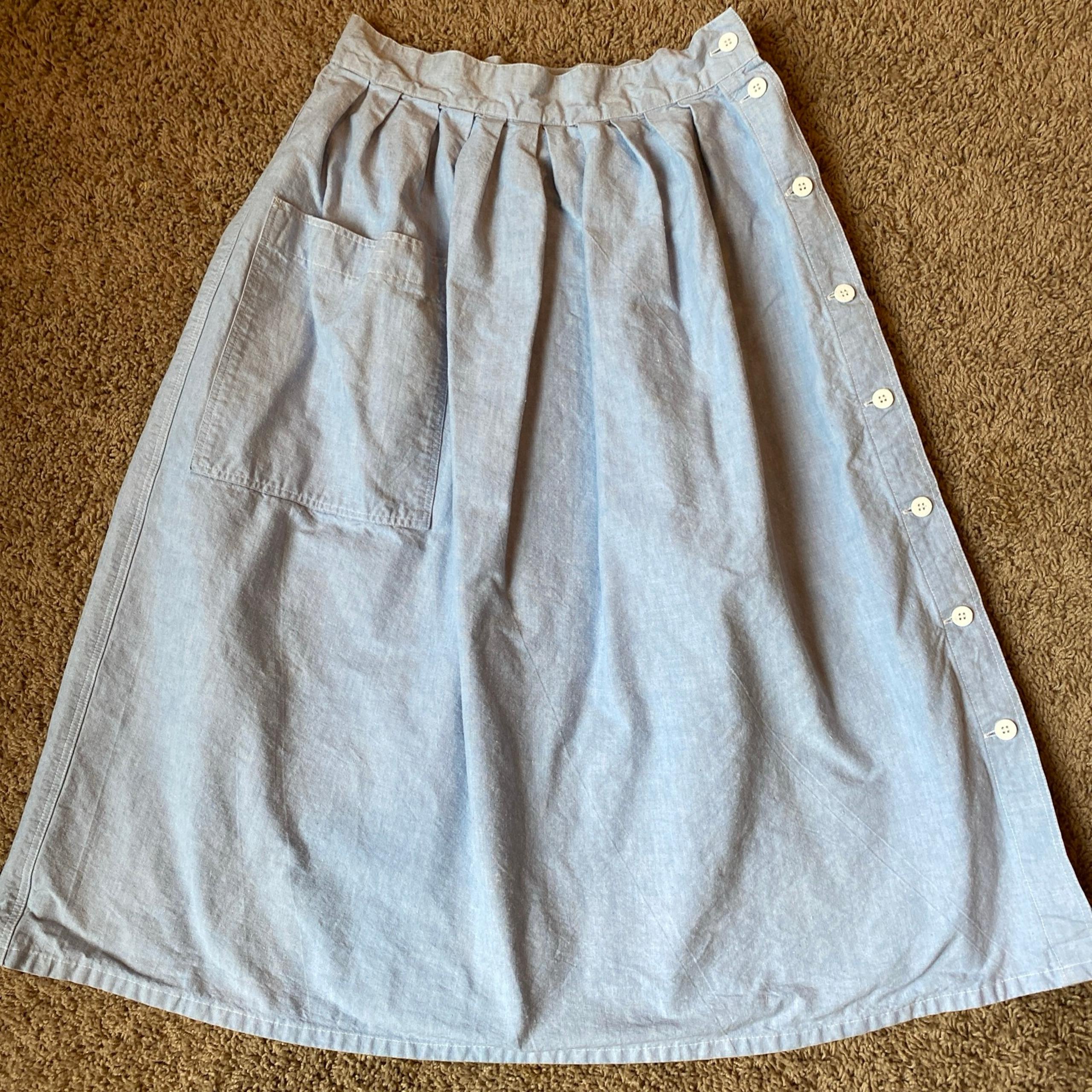Vintage 80s Calvin Klein Denim Skirt Women’s Size 10 Prairie Midi Maxi 90s