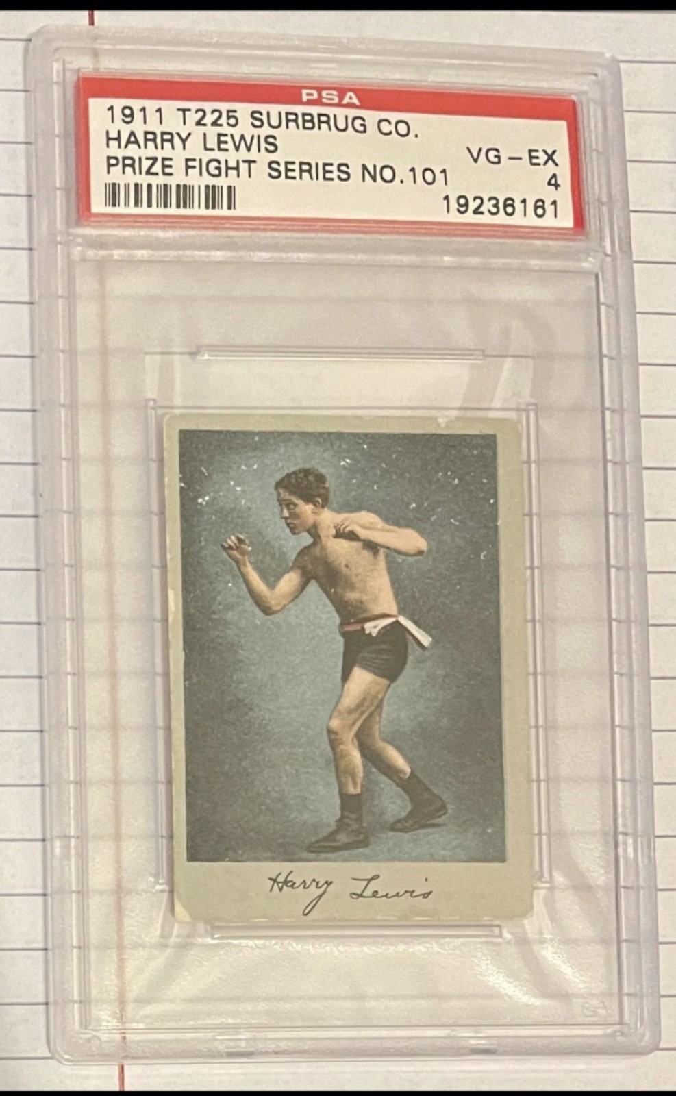 1910 T225 Surbrug, Harry Lewis, PSA 4! Prize Fighter!