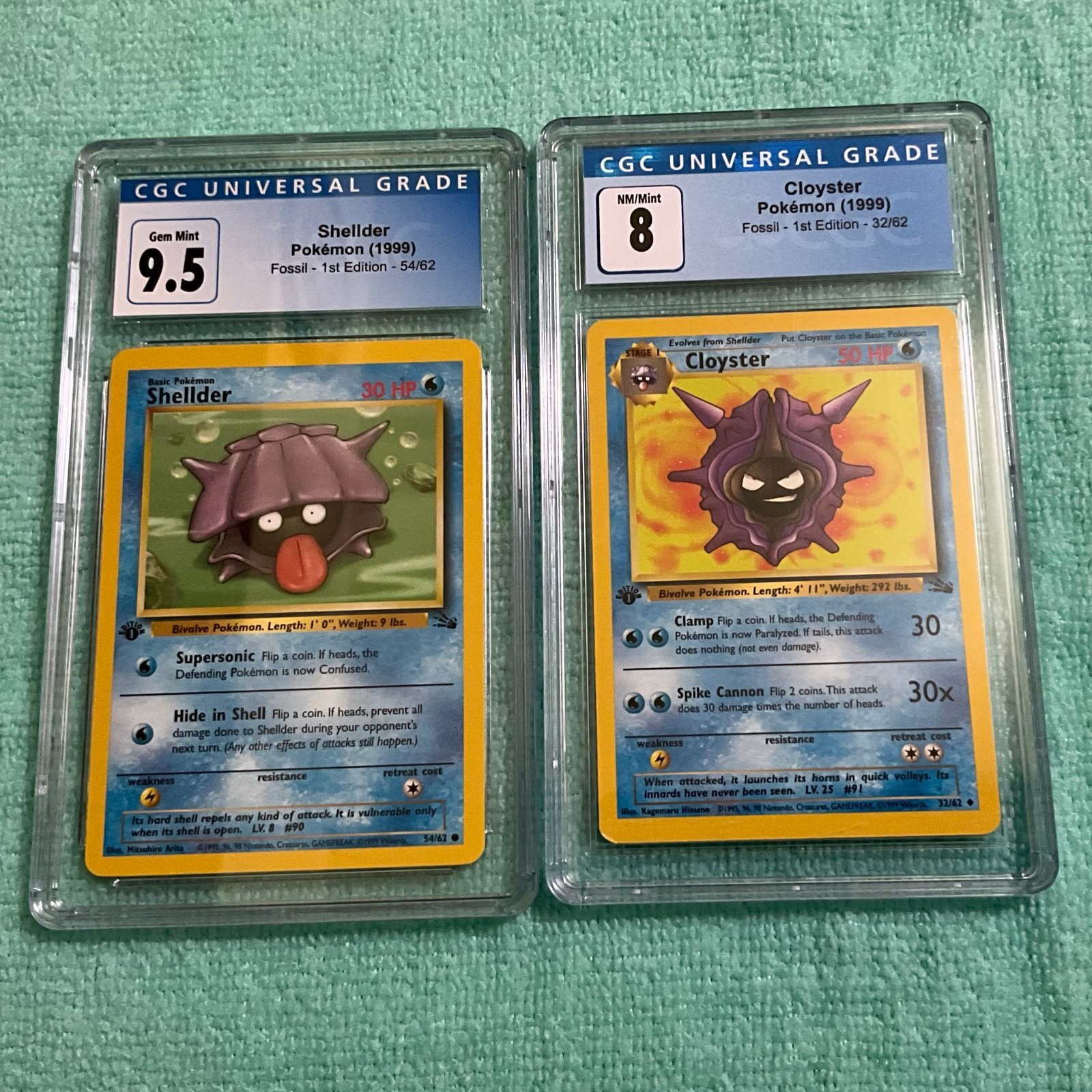 Pokémon CGC Graded Shelder and Cloyster
