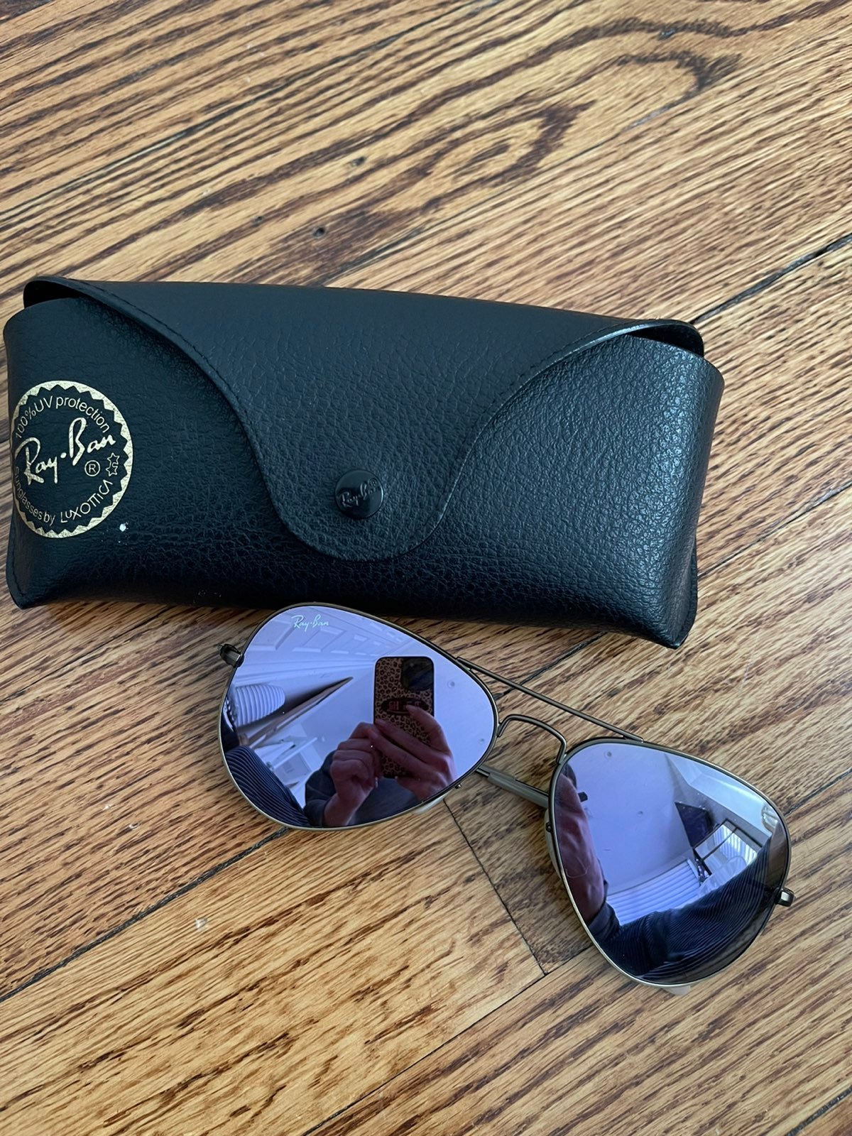 Ray-Ban purple mirror aviator sunglasses