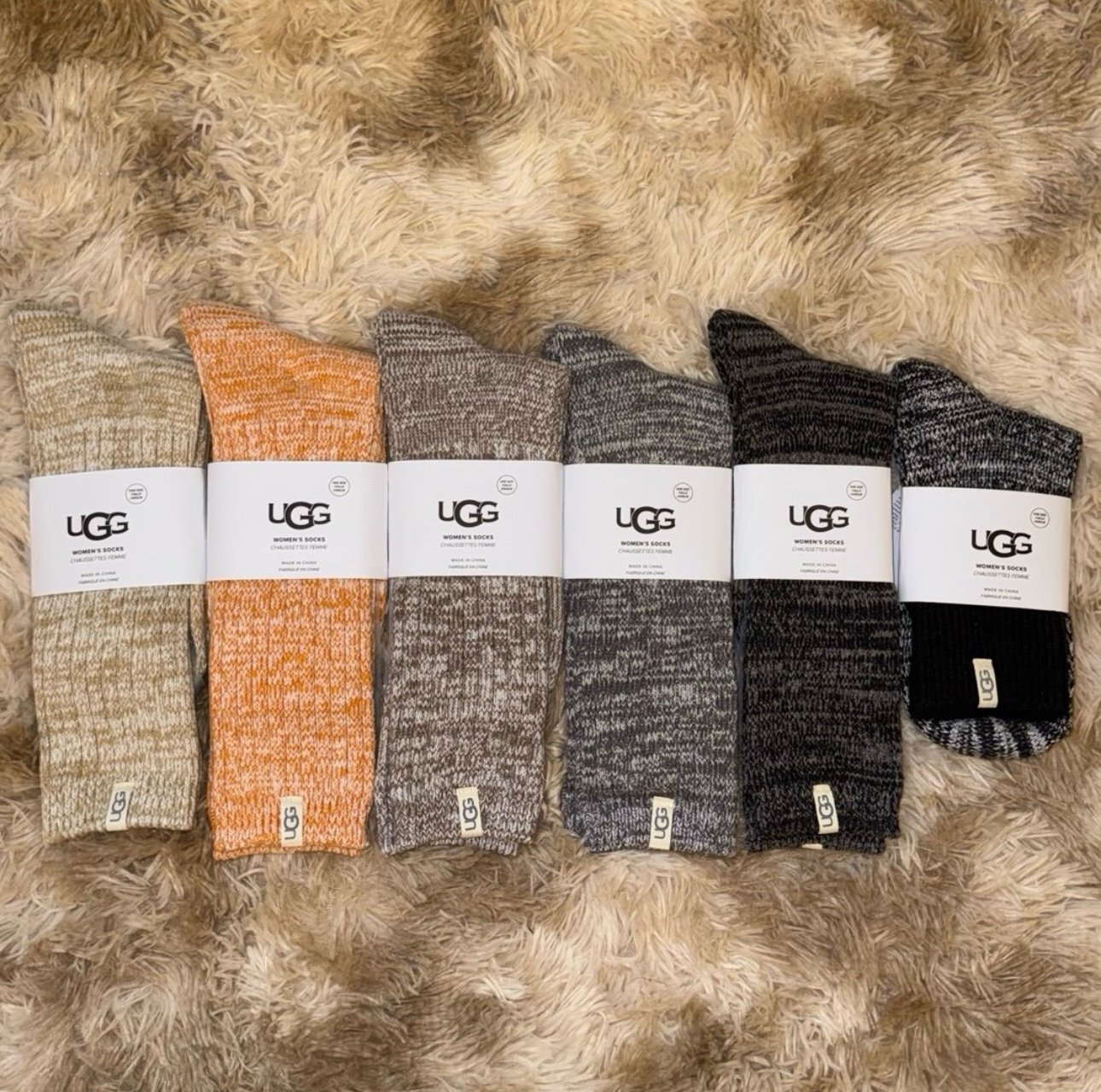 UGG RIB KNIT SLOUCHY CREW SOCK 7 pairs