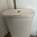 Mind Reader 40L Slim Laundry Hamper, Clothes Basket, Lid, Wicker Design, Plastic