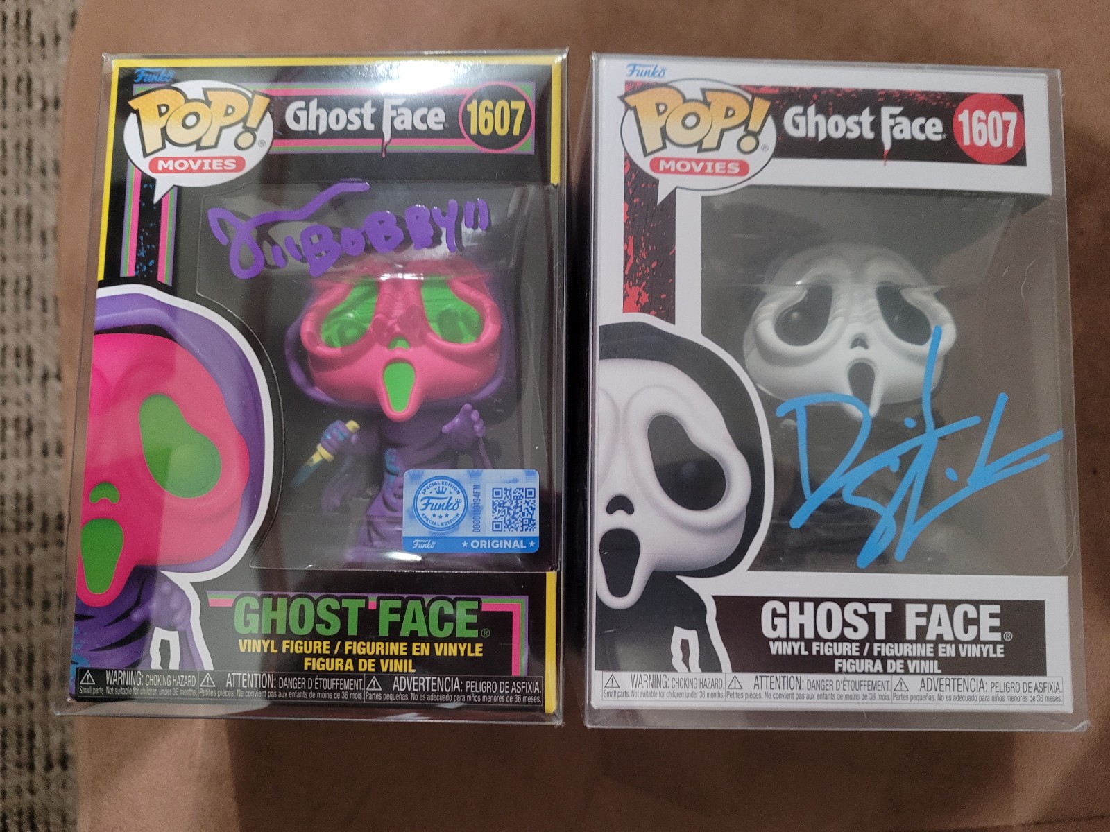 Ghostface Funko Bundle Both Signed Two Cast From Scary Movie Film