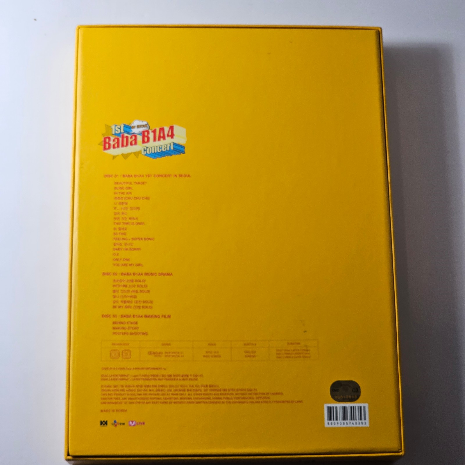 B1A4 1st Concert in Seoul Baba DVD