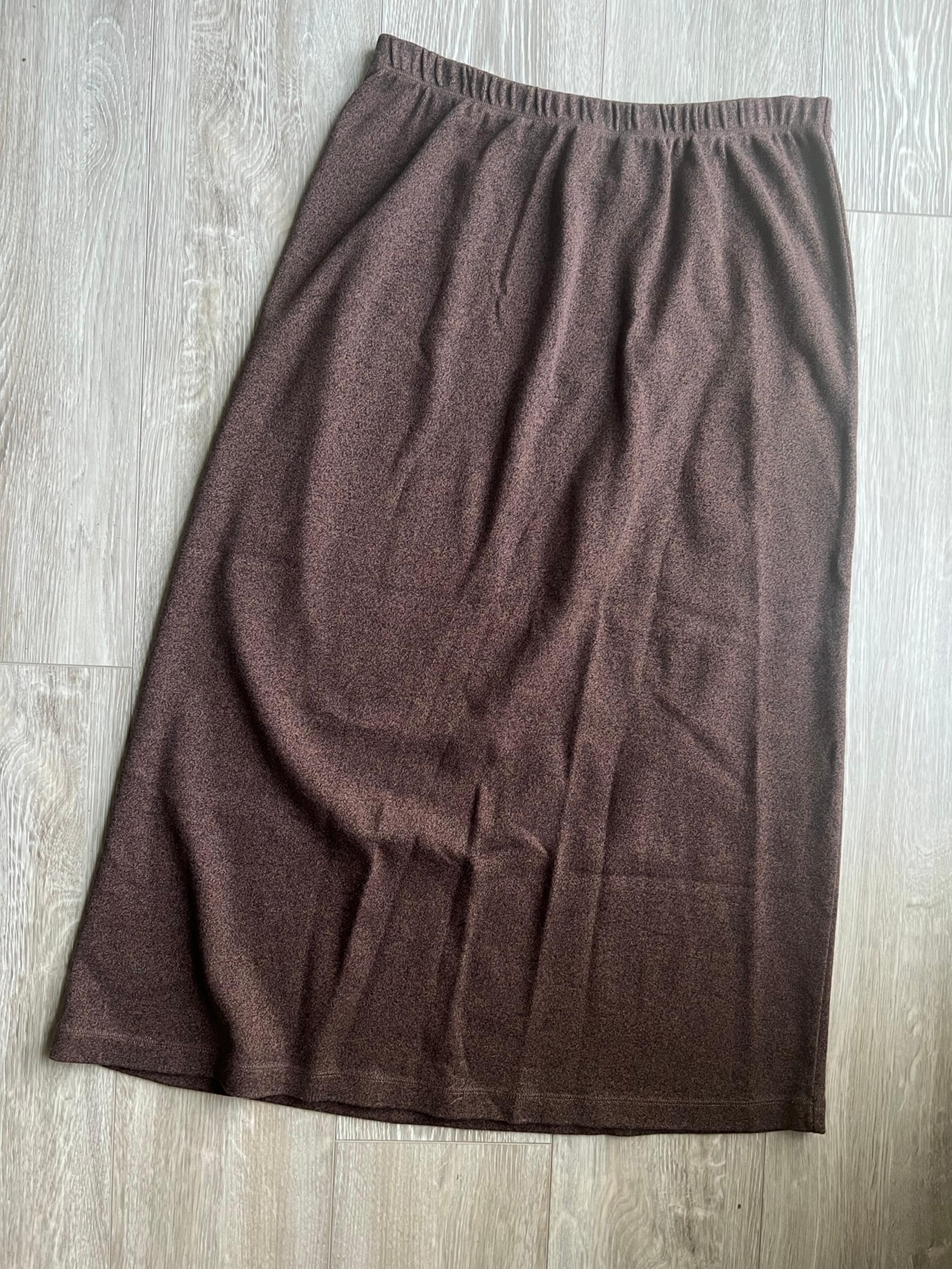 L.L. Bean Brown Maxi Knit Skirt size PM