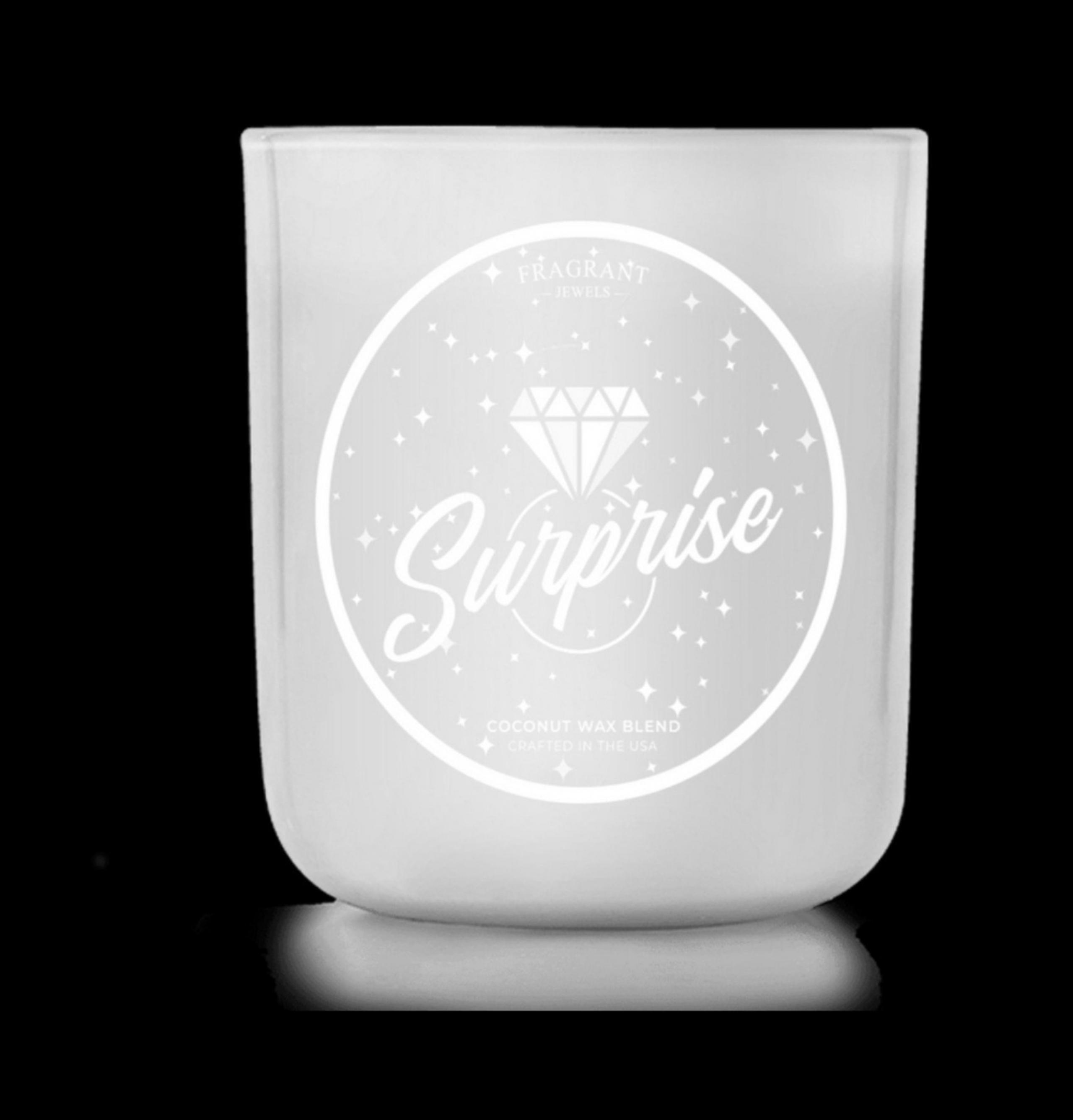 Fragrant Jewels Candle with bathbomb set surprise size 7 ring inside each