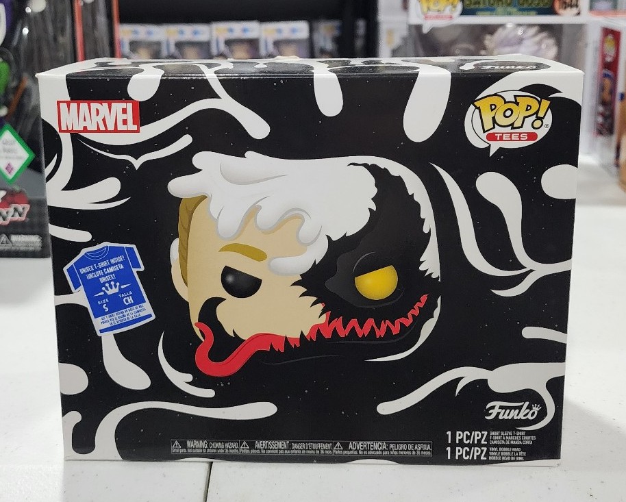 Funko Pop Anti-Venom Glow In The Dark Exclusive # 401 & Tee Size Small Sealed