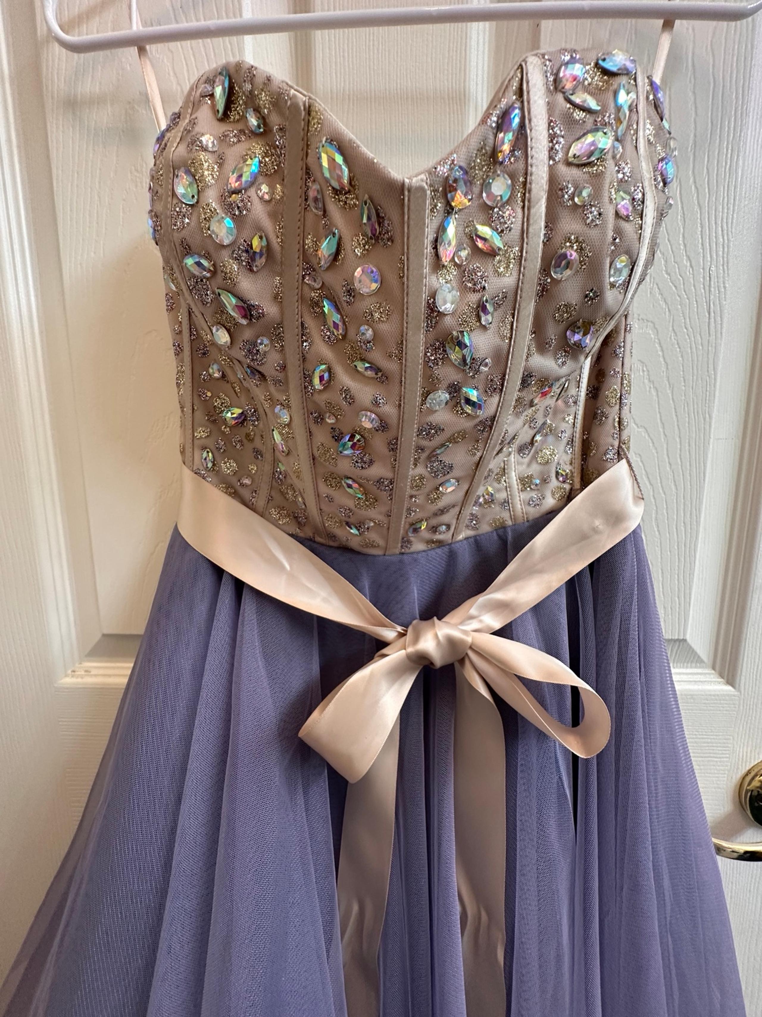 Nights by Teeze Me Strapless Dress w/ Sparkly Rhinestone & Sequin Bust Size 9