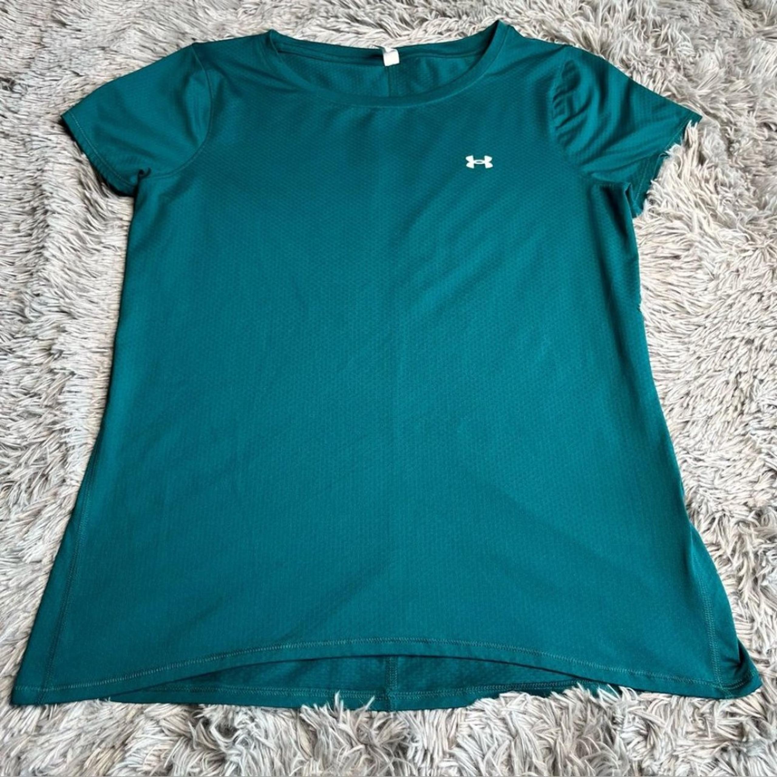 Under Armour Shirt Womens Large Heat Gear Workout Athletic Green