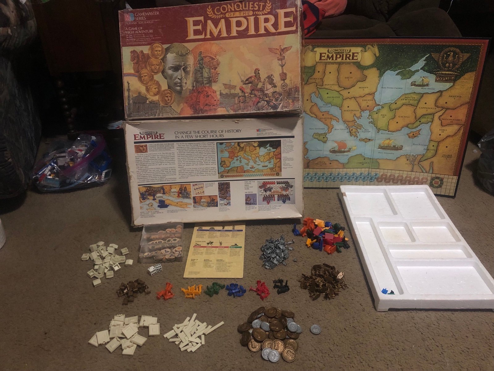 Conquest Of The Empire Board Game 1984 Milton Bradley Vintage War Strategy AS IS