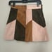 Women’s Raga suede patchwork mini skirt button up.