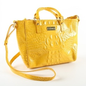 Brahmin Yellow Alligator Hand Bag