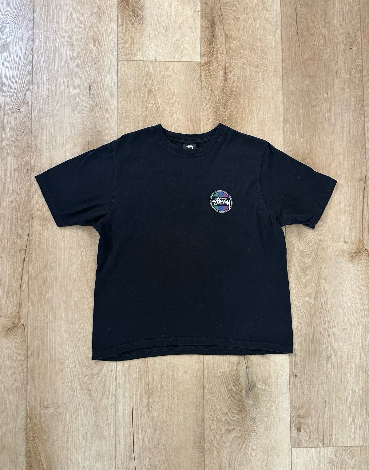 Stussy International Crop Top Womens 8 White Oversized Crew