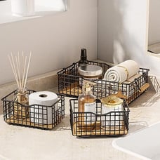 Metal Wire Storage Tray Basket for Organizing