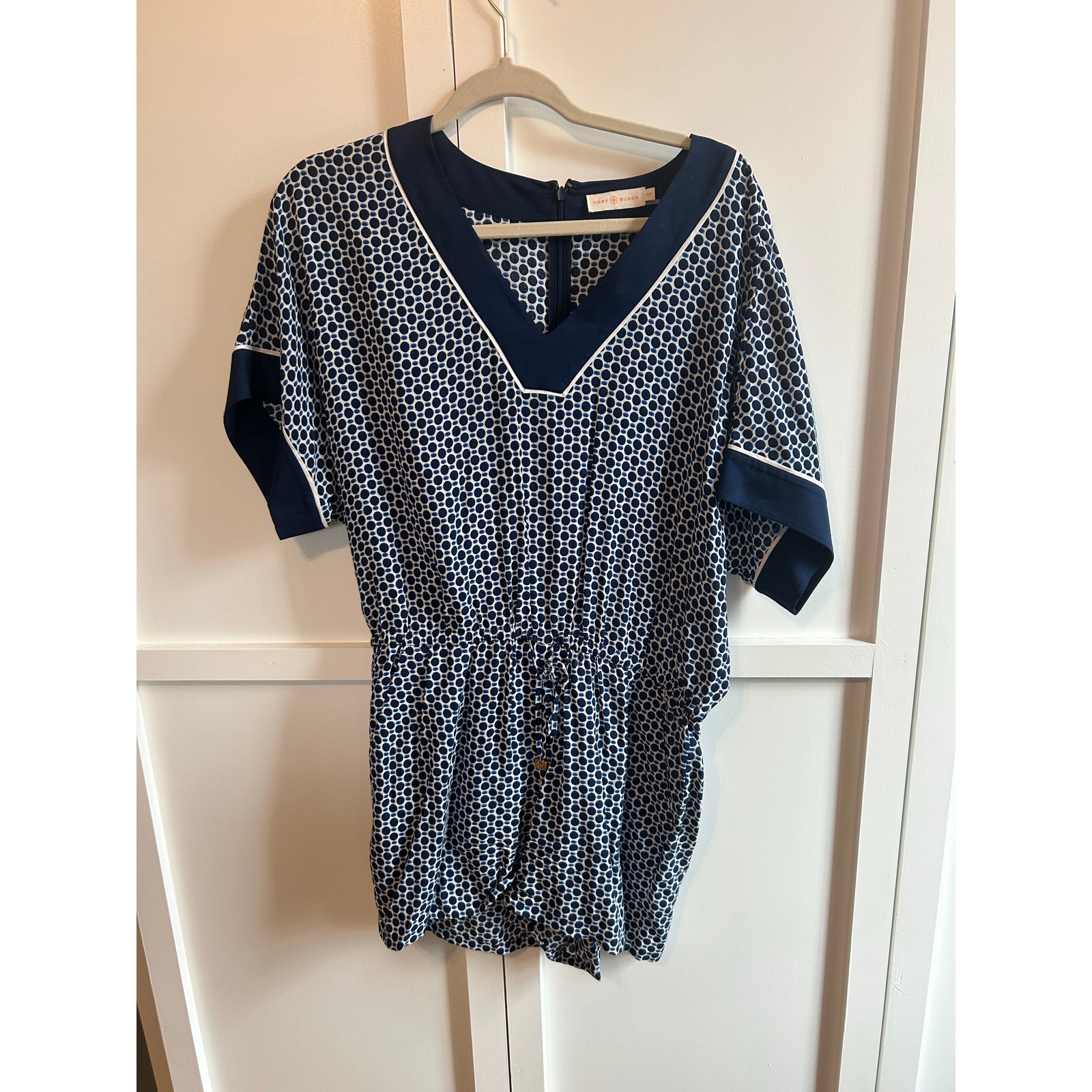 Tory Burch Cabarita Blue Romper Small