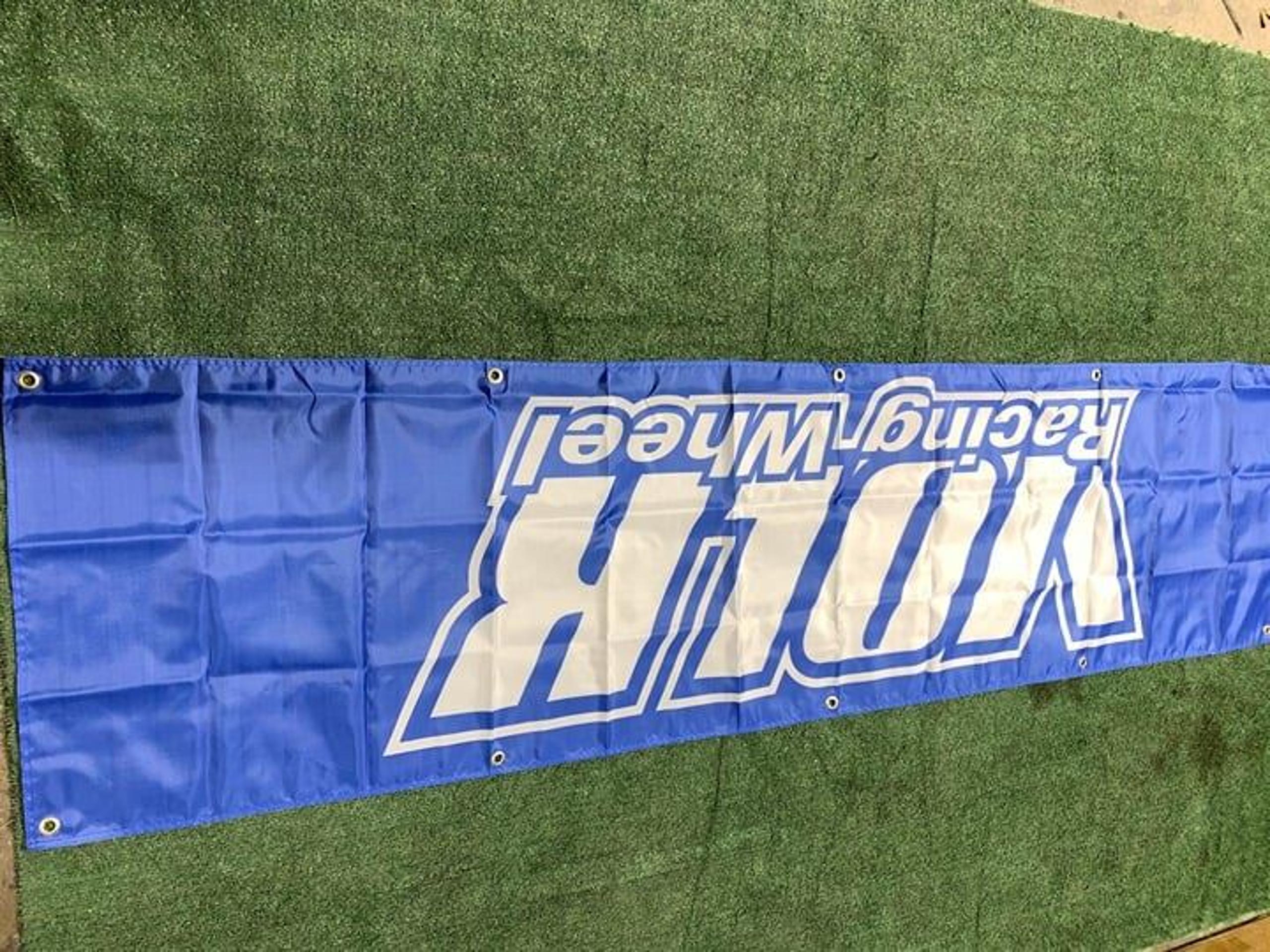 Work Racing Banner Flag 2x8ft 60x240cm Poly Garage Shop Wall Decor