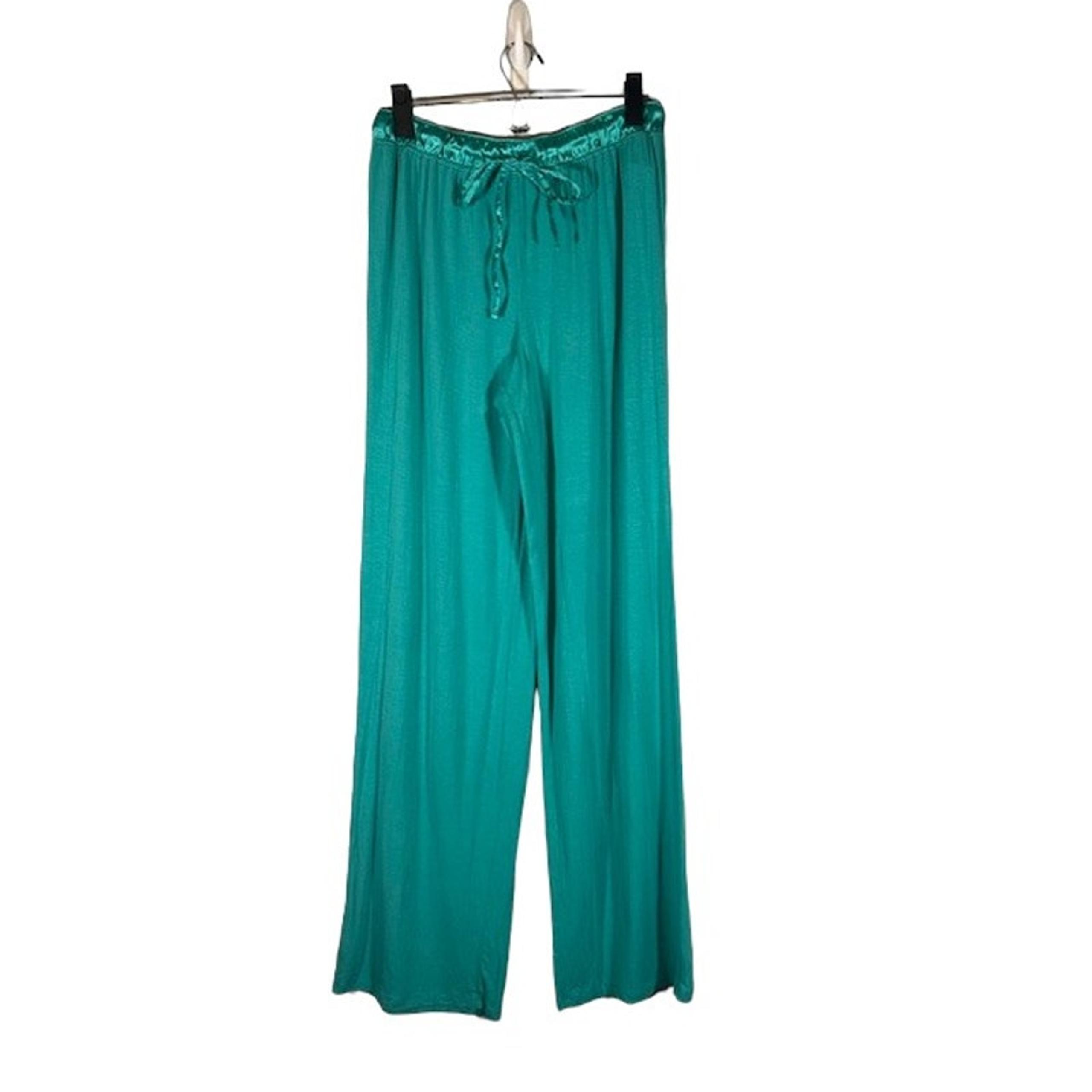 Carole Hochman Teal Drawstring Waist Lightweight PJ Sleepwear Pants Women Sz M