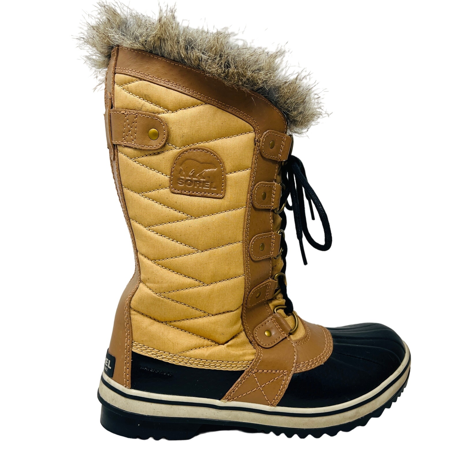 Sorel Tofino II Fur Trim Tall Snow Boots Waterproof Weather Winter Outdoor - 8.5