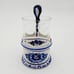 Porcelain Gzhel Cup Glass Holder crystal lead glass tea spoon set Signed