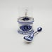 Porcelain Gzhel Cup Glass Holder crystal lead glass tea spoon set Signed