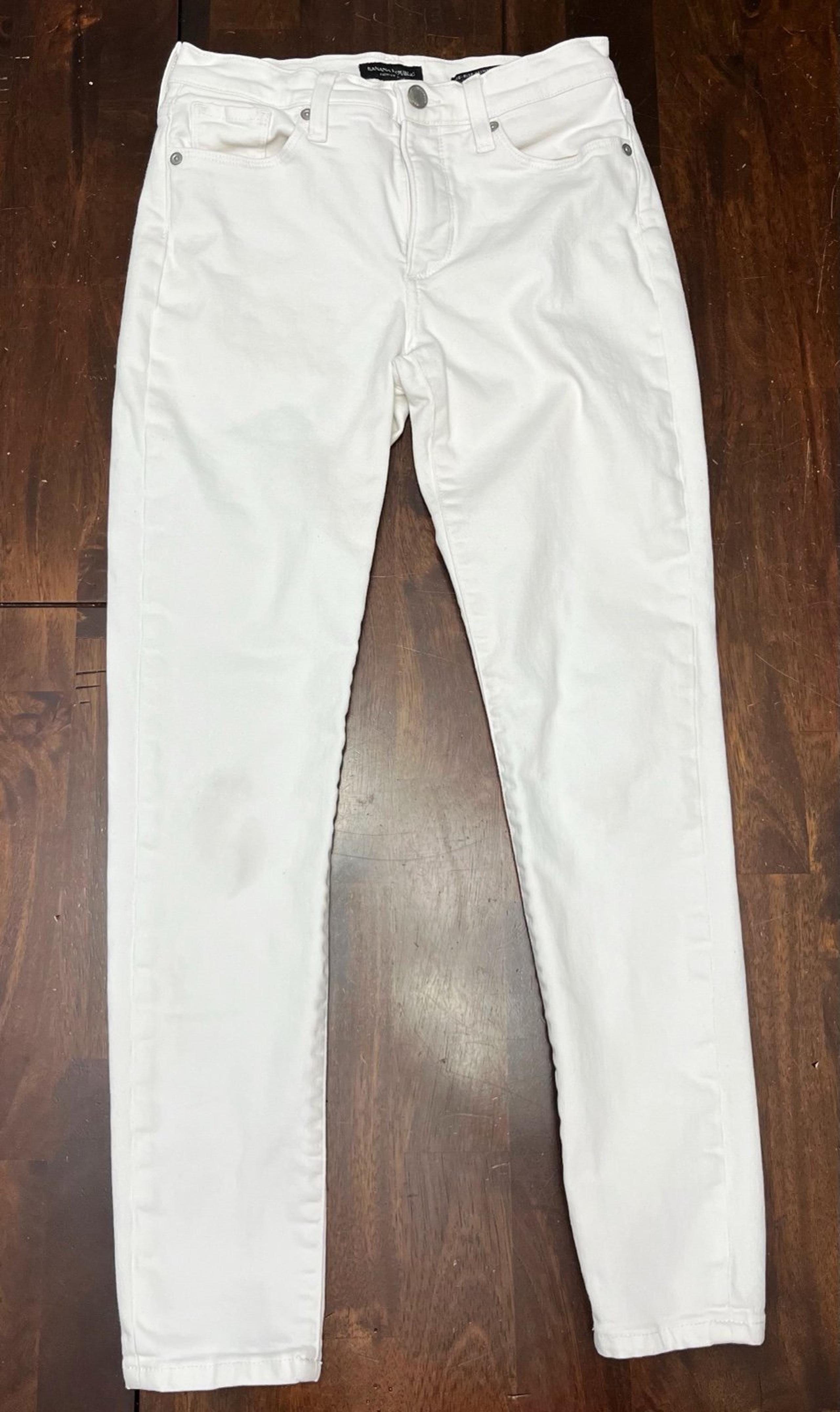Banana Republic Mid-Rise Skinny White Denim Jeans Women’s Size 26