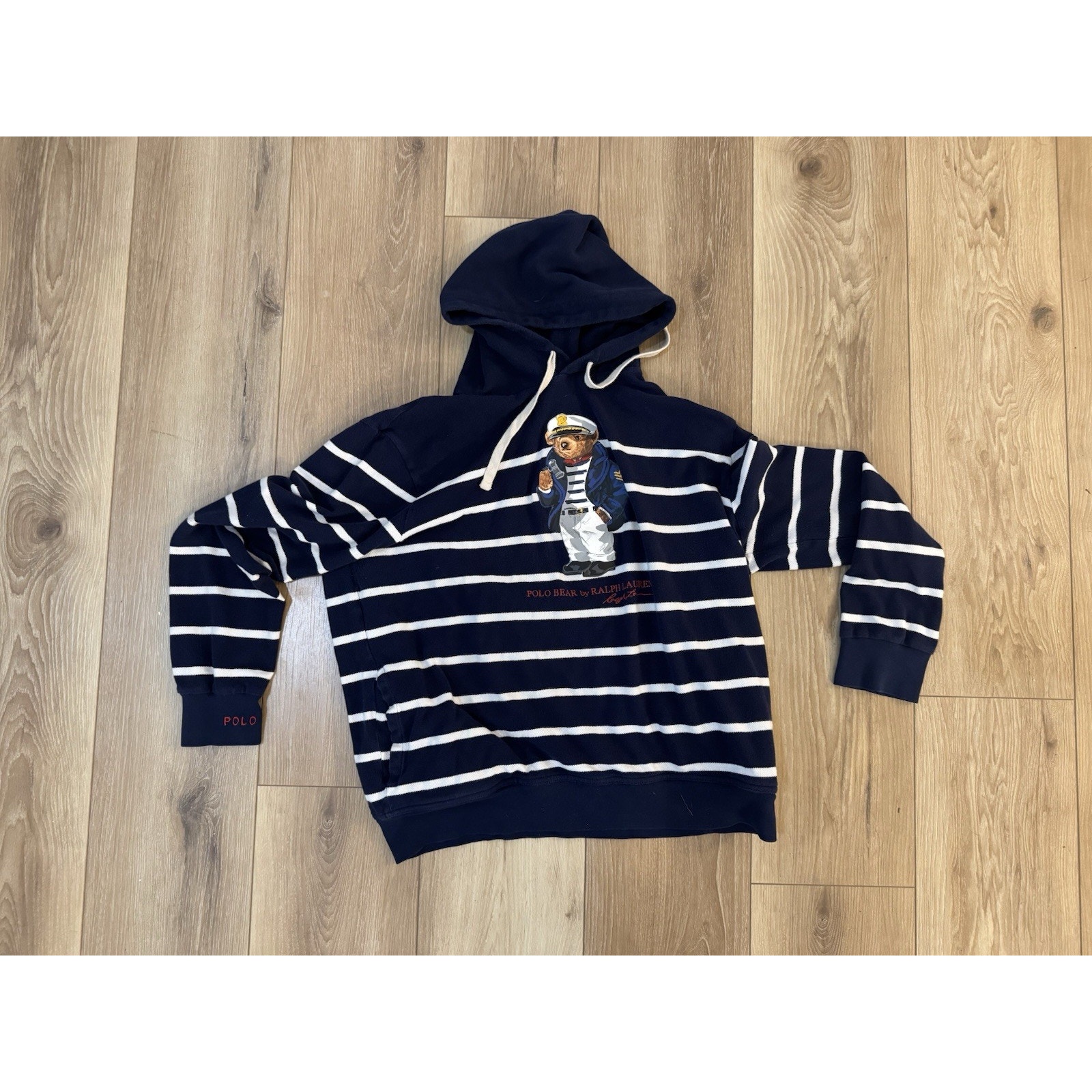 Polo Ralph Lauren Captain Sailor Bear Sailing Yacht Hoodie Sweater Size L