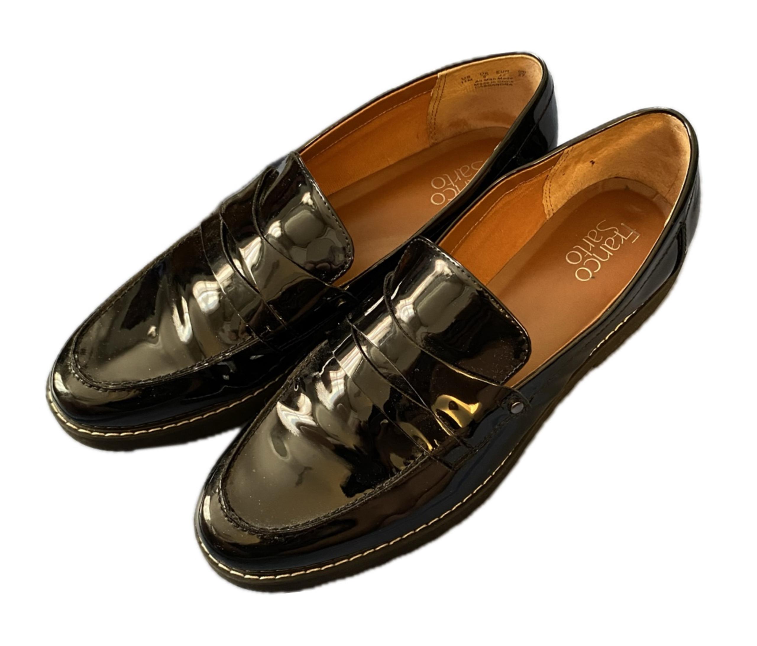 Franco Sarto Cassandra Black Patent Platform Size 11 Women’s Loafers