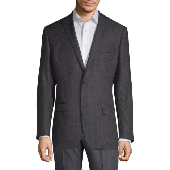 NEW MICHAEL KORS COLLECTION Men Two Button Wool Grid Sport Notch Jacket Blazer