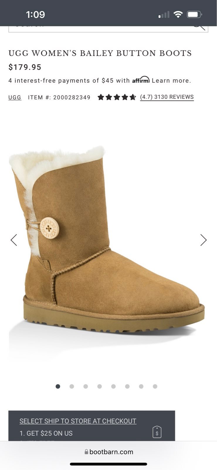 UGG bailey button boots size 7