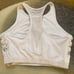FULLY LINED SPORTS BRA 3/4 LENGTH W FRONT MESH INSET AND SIDE CUT OUTS (L)