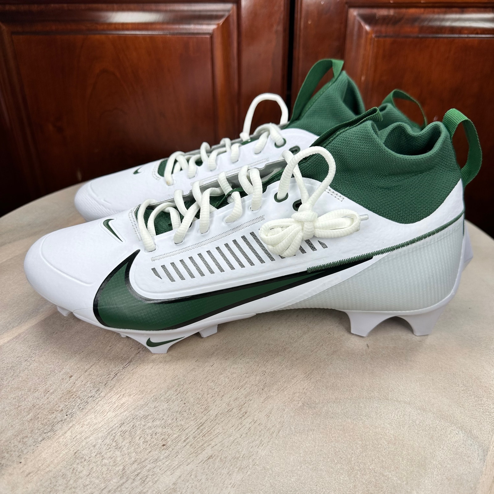 Nike Vapor Edge Pro 360 Tb White Forest Green Fj1581130 Football Cleats Sz. 11.5