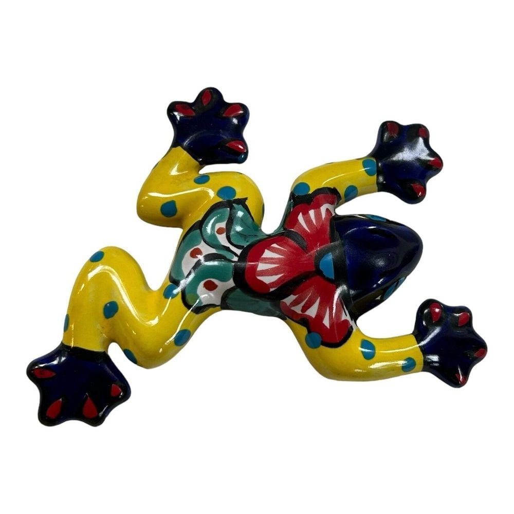 Mexican Talavera Pottery Folk Art TREE FROG - Garden Patio Or Wall Hanging