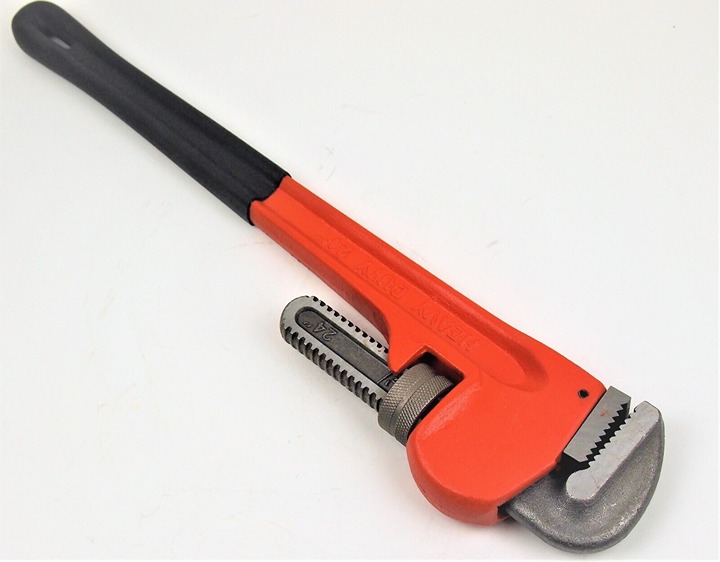 Pipe Wrench 24 Forged Steel Plumber Dipped Handle