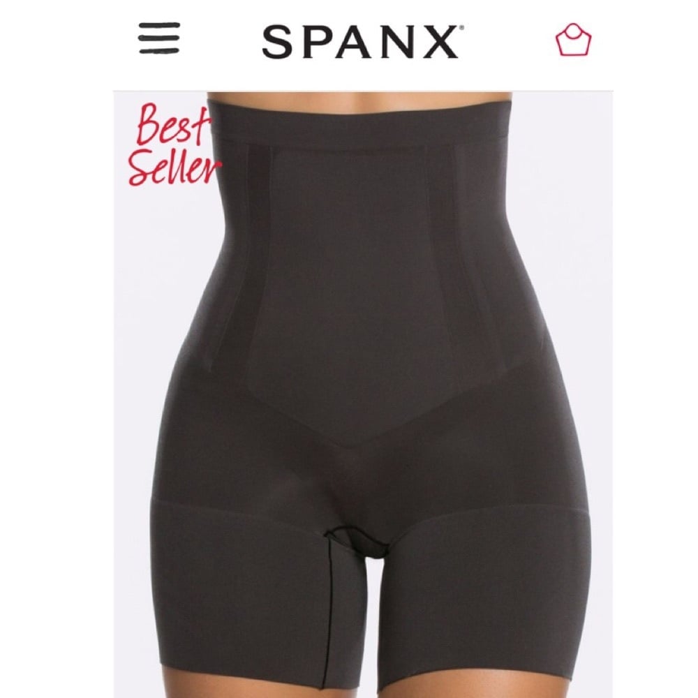 SPANX Oncore High Waisted Mid Thigh Butt Lifting Short - Black