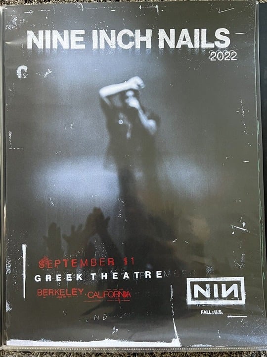 Nine Inch Nails Poster Berkeley Greek 9/11/2022