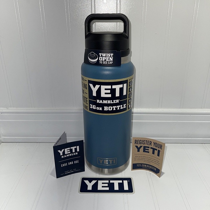 YETI 36 oz. Rambler Bottle with Chug Cap - Nordic Blue