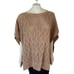 CHICO'S Pointelle Knit Poncho Sweater Shawl in Tan WOMEN'S MEDIUM